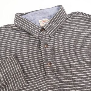 Faherty‎ Brand Mens Striped Long Sleeve Shirt Gray Button Up Casual
